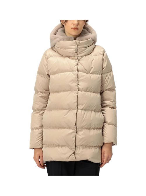 PIUMINO HERNO A-SHAPE IN RASO E ECOPELLICCIA HERNO | PI001934D12170Z1985 CHANTILLY